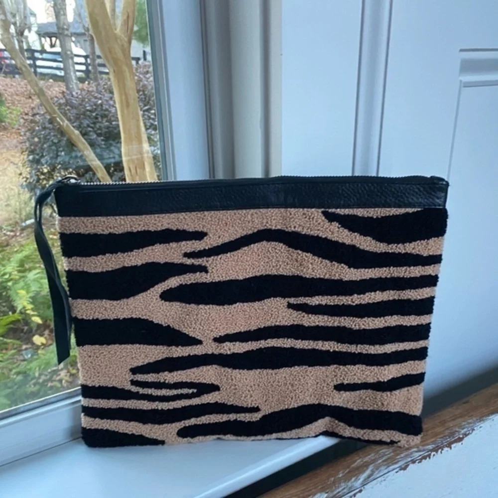 NWOT  Cleobella Animal Print Textured Clutch